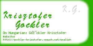 krisztofer gockler business card
